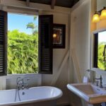 Bathroom and open windows